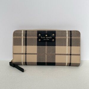 Kate Spade Plaid Zip Around Wallet